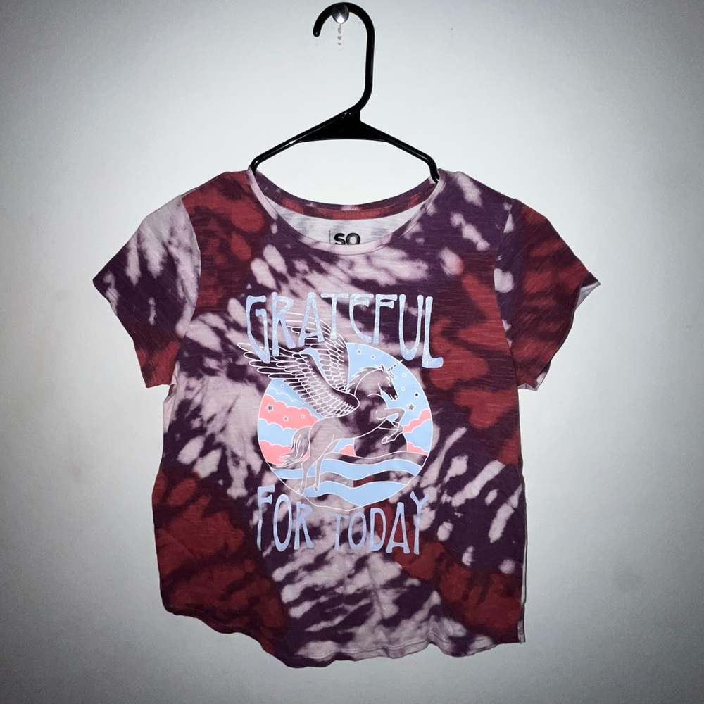 SO Kids Tie-Dye Pegasus T-Shirt - Purple and White